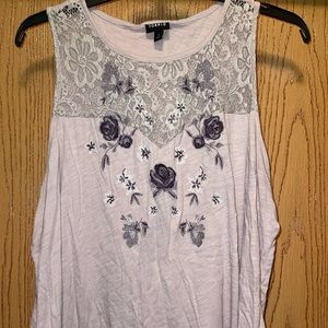 Torrid lace floral tank top